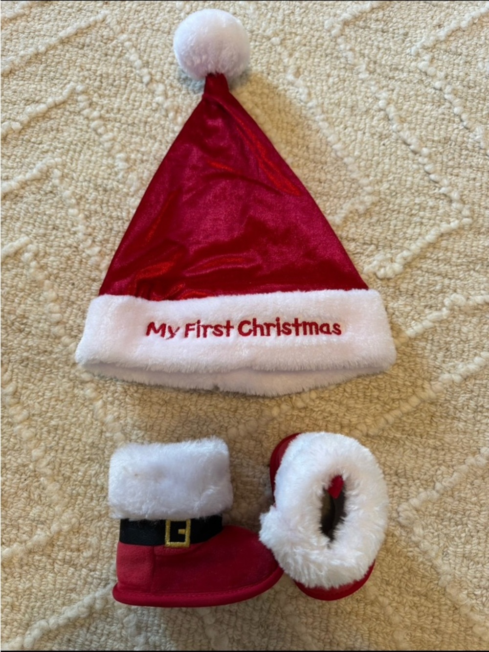 My First Christmas Santa hat and booties